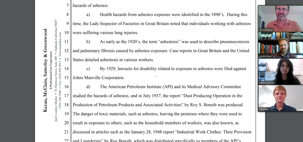 Kazan Law Mesothelioma Zoom Meetings